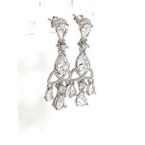 Bella Luce Earrings Dangles Drops Cubic Zirconia 925 Rhodium Plating JTV